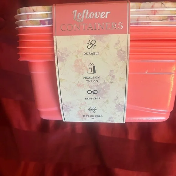 Floral Leftover Containers with Lids - Picture 2 of 7